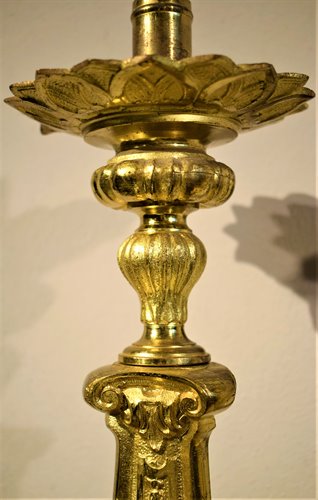 Coppia Candelabri  Luigi XV in bronzo dorato